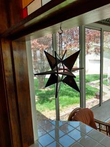 lot 3070 image: Painted Glass Pentagon (Vintage)