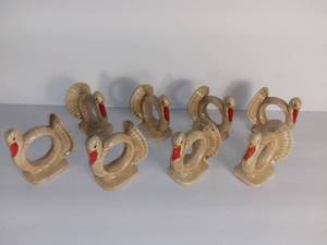lot 2710 image: Set Of 8 Turkey Napkin Holders Porcelain