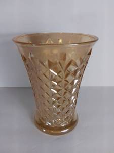 lot 2712 image: Carnival Glass Sowerby Diamond Pattern In Marigold Vase