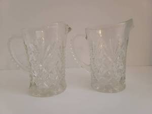 lot 2511 image: Lot of 2 Miniture Crystal Pitchers