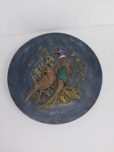 lot 3539 image: Painted Ceramic Pheasant Plate