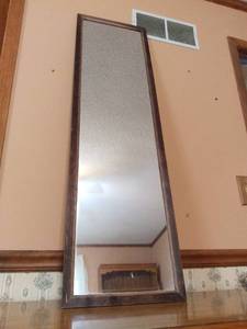 lot 4510 image: Wood Framed Full Length Mirror