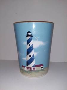 lot 4525 image: Plastic Lighthouse Trash Can