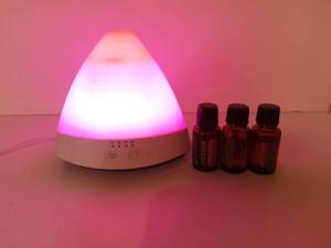 lot 4526 image: Aromatherapy Oil Diffuser Lamp and Three Bottles of Oil