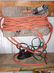 lot 1601 image: Lot Of Extension Chords Heavy Duty Orange Chord And 2 Regular