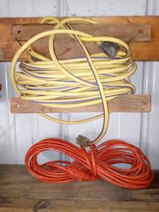 lot 1602 image: Lot Of 2 Industrial Extension Chords One Yellow And One Orange