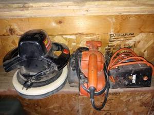 lot 1612 image: Lot Of 3 Power Tools Belt Sander,Buffer And Vintage Craftsman Skil Saw