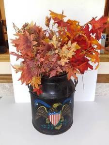 lot 5000 image: Antique American Themed Milk Can