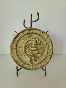 lot 5105 image: Kokopelli Sand Stone Plaque with Stand