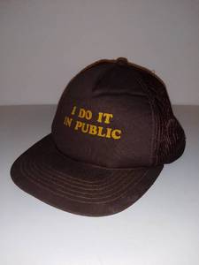 lot 6014 image: Vintage I Do It In Public Snapback Trucker Hat