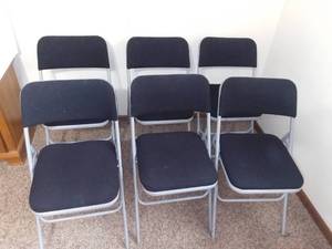 lot 6500 image: Set of 6 Samsonite Black Padded Folding Chairs