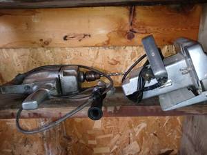 lot 1613 image: Lot Of 2 Vintage Power Tools 12 Inch Drill And Circular Saw
