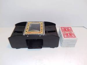 lot 2746 image: Automatic Card Shuffler and Cards. Untested