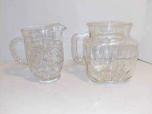 lot 2751 image: 2 Small Glass Pitchers