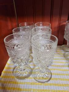 lot 3076 image: Lot of 6 Anchor Hocking Wexford Claret Wine Glasses