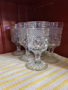 lot 3078 image: Lot of 6 Anchor Hocking Wexford Claret Wine Glasses