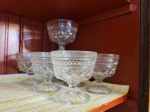 lot 3080 image: Lot of 7 Anchor Hocking Wexford Dessert Dishes