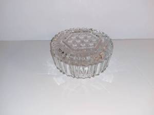 lot 4012 image: Glass Trinket Jar With Lid
