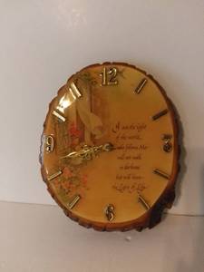 lot 4016 image: I Am The Light John 812 Wood Clock
