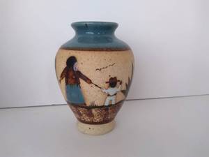 lot 5170 image: Hand Painted Native American Vase Signed Co Nier