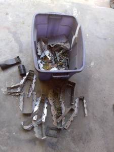 lot 1567 image: Tub of Joist Hangers and Bolts