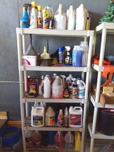 lot 1569 image: Huge Lot of Household Chemicals. Shelf Not Included