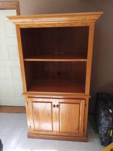 lot 7255 image: 2-Piece Solid Wood Entertainment Center