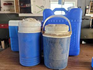 lot 9004 image: Lot of 4 Coolers and Water Canteens