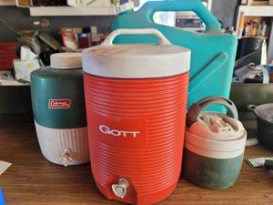 lot 9005 image: Lot of 4 Coolers and Water Canteens