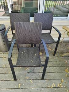 lot 9020 image: Lot of 3 Chocalate Brown Patio Seating