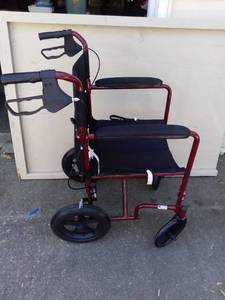 lot 9203 image: Red and Black Medline Wheelchair