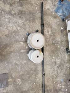 lot 7258 image: Bench Press Bar with Weights