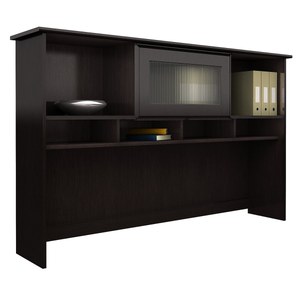 lot 8837 image: Bush Furniture Cabot Collection Hutch in Espresso Oak