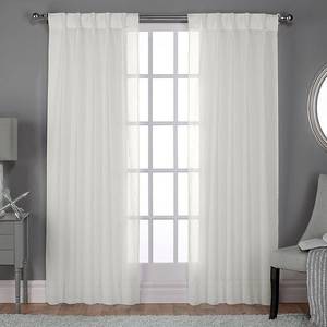 lot 9422 image: Set of 2, 84x54 Belgian Pinch Pleats Sheer Window Curtain Panel Ivory - Exclusive Home