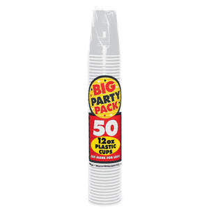 lot 9451 image: 50ct Silver Plastic Cup Party Pack (Pack Of 3)