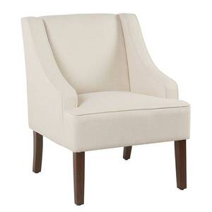 lot 9461 image: Classic Swoop Arm Accent Chair Cream - HomePop