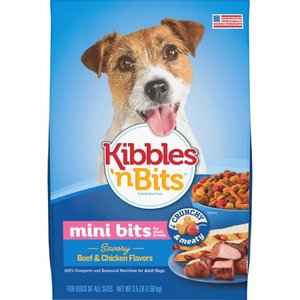 lot 9463 image: Kibbles N Bits Small Breed, Mini Bits, Savory Beef And Chicken Flavor Dog Food, 3.5-Pound