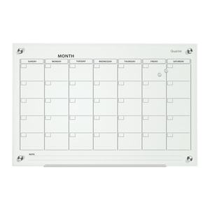 lot 9465 image: Quartet Infinity Glass Magnetic Calendar Board, 3 x 2 Feet, White Surface, Frameless&nbsp