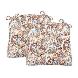 lot 3506 image: Perfect Performance Paisley Set of 2 Chair Cushions Spice