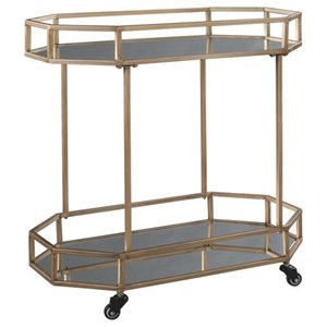 lot 8816 image: Daymont Gold Finish Bar Cart- Retail$131.28