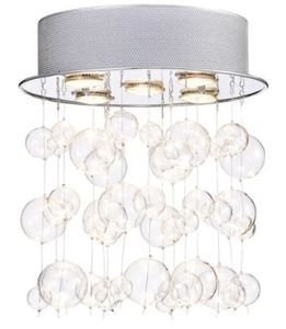 lot 9472 image: Chrome Ceiling Mount Chandelier With Han