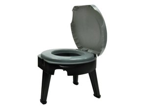 lot 25754 image: Reliance Products Fold-to-Go Collapsible Portable Toilet, 9824-21W, GrayBlack, 14.5x14.5x14.5