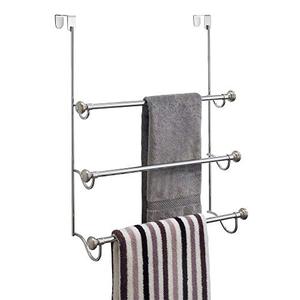 lot 47723 image: iDesign York Over the Shower Door Towel Rack for Bathroom, 1.5 x 7 x 22.8, ChromeBrushed,79150