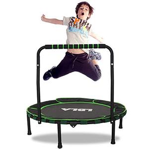 lot 47732 image: Trampoline for Kids 36 Foldable Kids Trampoline with Adjustable Handrail Safty Padded Cover IndoorOutdoor Use for Children 3 4 5 6 7 8 9Years Old