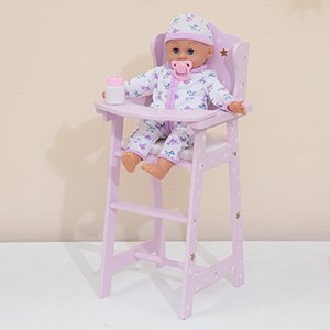lot 47744 image: Olivias Little World - 16 Baby Doll Furniture High Chair, Nursery Feeding High Chair , Purple, 10 x 11.625 x 22.75