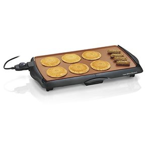lot 47752 image: Hamilton Beach 38518R Durathon Ceramic Griddle, 200 sq. in, Black