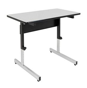 lot 47754 image: Calico Designs Adapta Height Adjustable Office Desk, All-Purpose Utility Table, Sit to Stand up Desk Home Computer Desk, 23 - 32 in Powder Coated Black Frame and 1 Thick Grey Top, 36 Inch