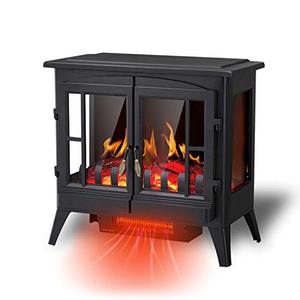 lot 47756 image: R.W.FLAME Electric Fireplace Infrared Stove Heater, 23 Freestanding Fireplace Heater, 3D Realistic Flame Effects, Adjustable Brightness and Heating Mode, Overheating Safe Design, 1000W1500W, Black