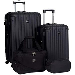 lot 47791 image: Travelers Club Midtown Hardside 2-Piece Luggage Travel Set, Black