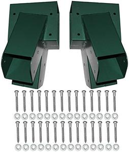 lot 47802 image: Jungle Gym Kingdom A-Frame 2 Brackets for DIY Swing Beam Set Kit Green  3 Mounting Hardware